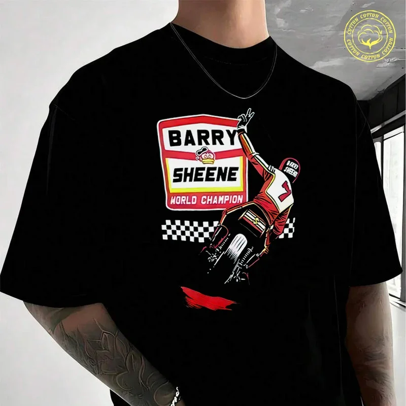 

Barry Sheene Vintage Motorcycle Racing Men's Moto T-Shirt Fashionable Casual Street Style Suitable For Travel And Sports Tee