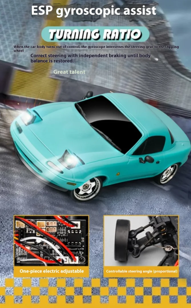 Brinquedos ldrc ld1804 1/18 rtr 2.4g 4x2 carro de deriva de controle remoto motor escovado esc servo sistema de luz rc carro de corrida veículo acabado