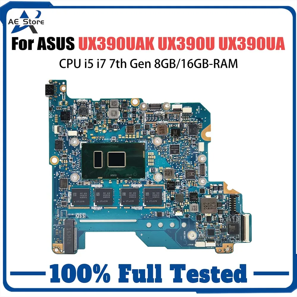 

UX390UAK Laptop Motherboard For ASUS ZenBook UX390U UX390UA UX390UAK Notebook Mainboard with CPU i5 i7 7th Gen 8GB/16GB-RAM