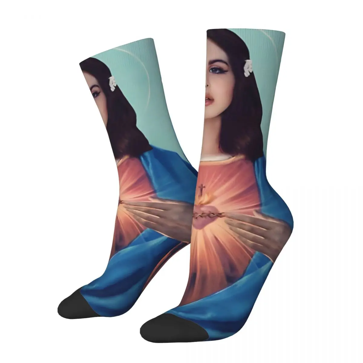 Hip Hop Vintage Cool Crazy Men's compression Socks Unisex L-Lana Del Rey Harajuku Pattern Printed Funny Crew Sock Boys Gift