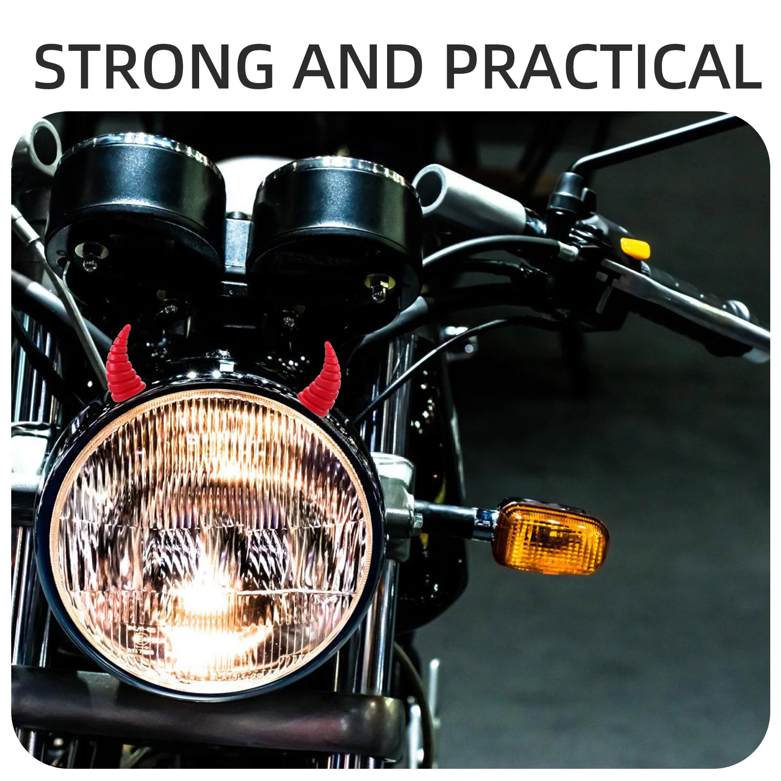 

2pcs Motorcycle Horns Decor Adhesive Horn Ornaments Bike Ski Snowboard Helmets Diy Accessories Interior Stickers