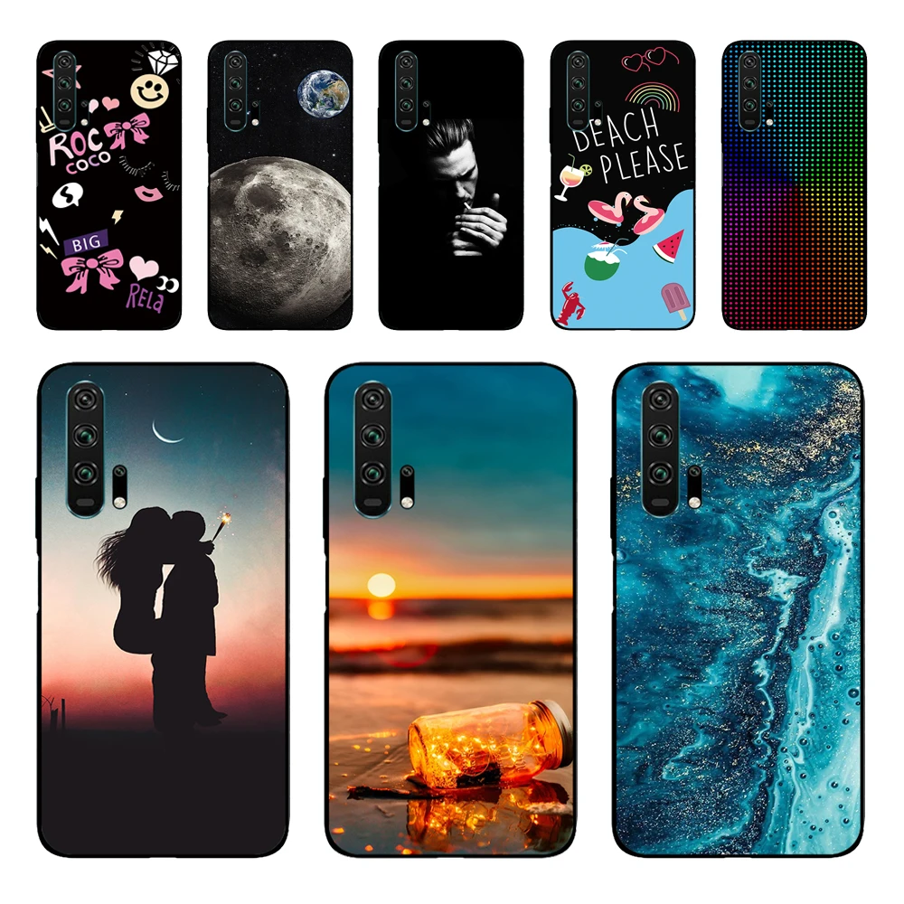 For Honor 20 Pro Case Black TPU Case For Honor 20 Pro Animal Style Back Cover For Huawei Honor 20 Pro Soft Silicone Case 20Pro