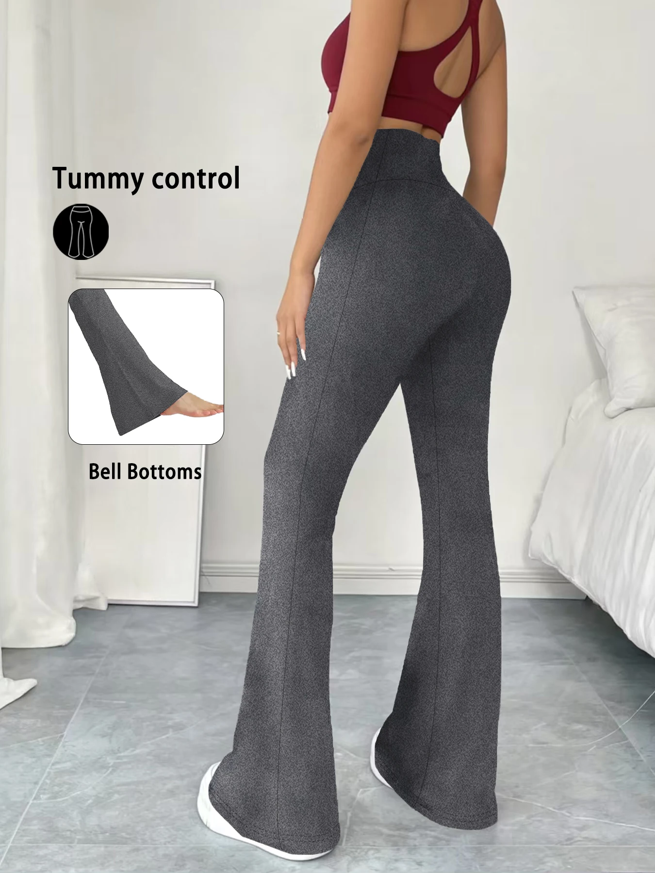 

Женские супермягкие расклешенные брюки с высокой талией, утягивающие живот, для тренировок, йоги, леггинсы-клеш