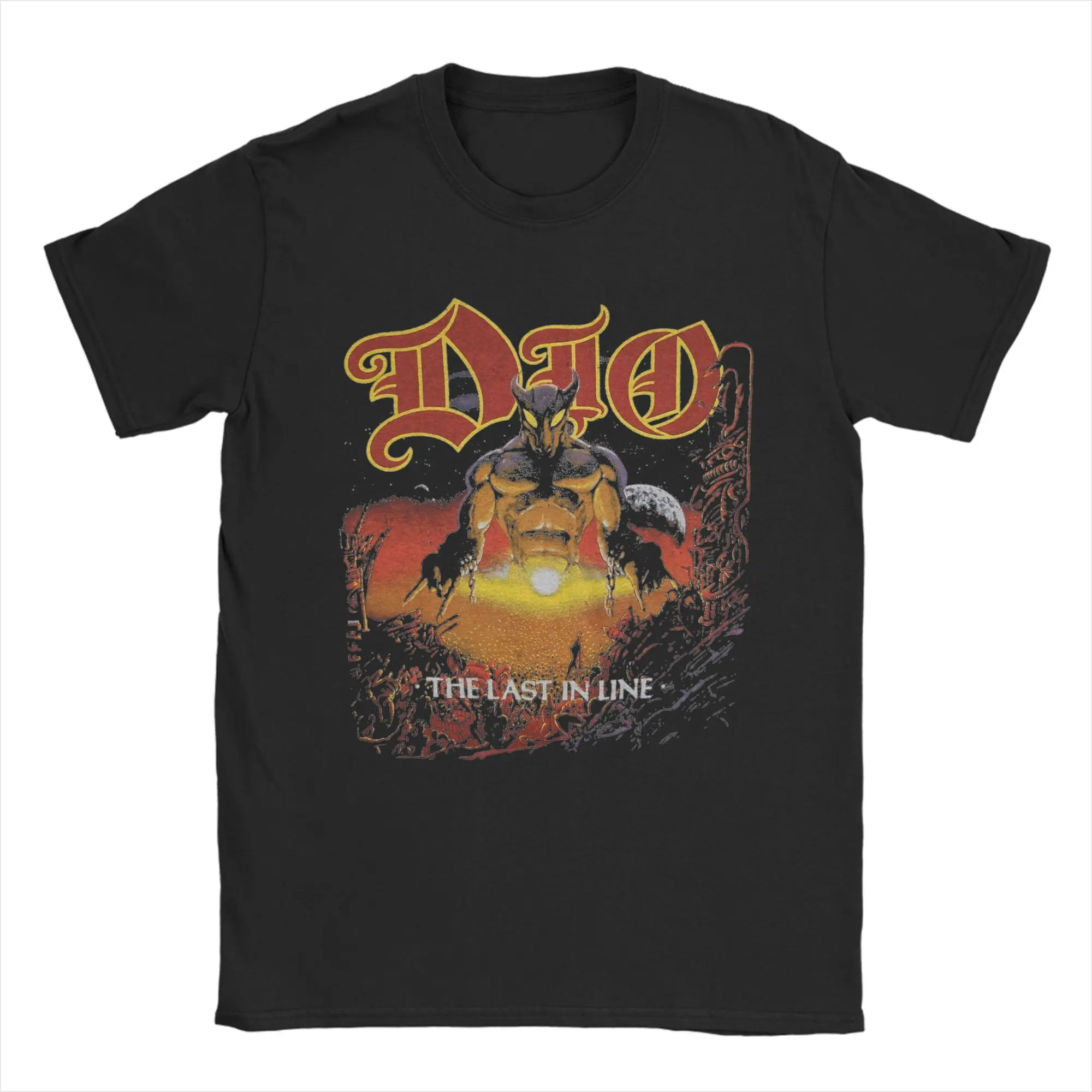 Dio The Last in Line Tour T Shirt for Men Cotton Fun T-Shirt Crew Neck  Tees Short Sleeve Tops Original