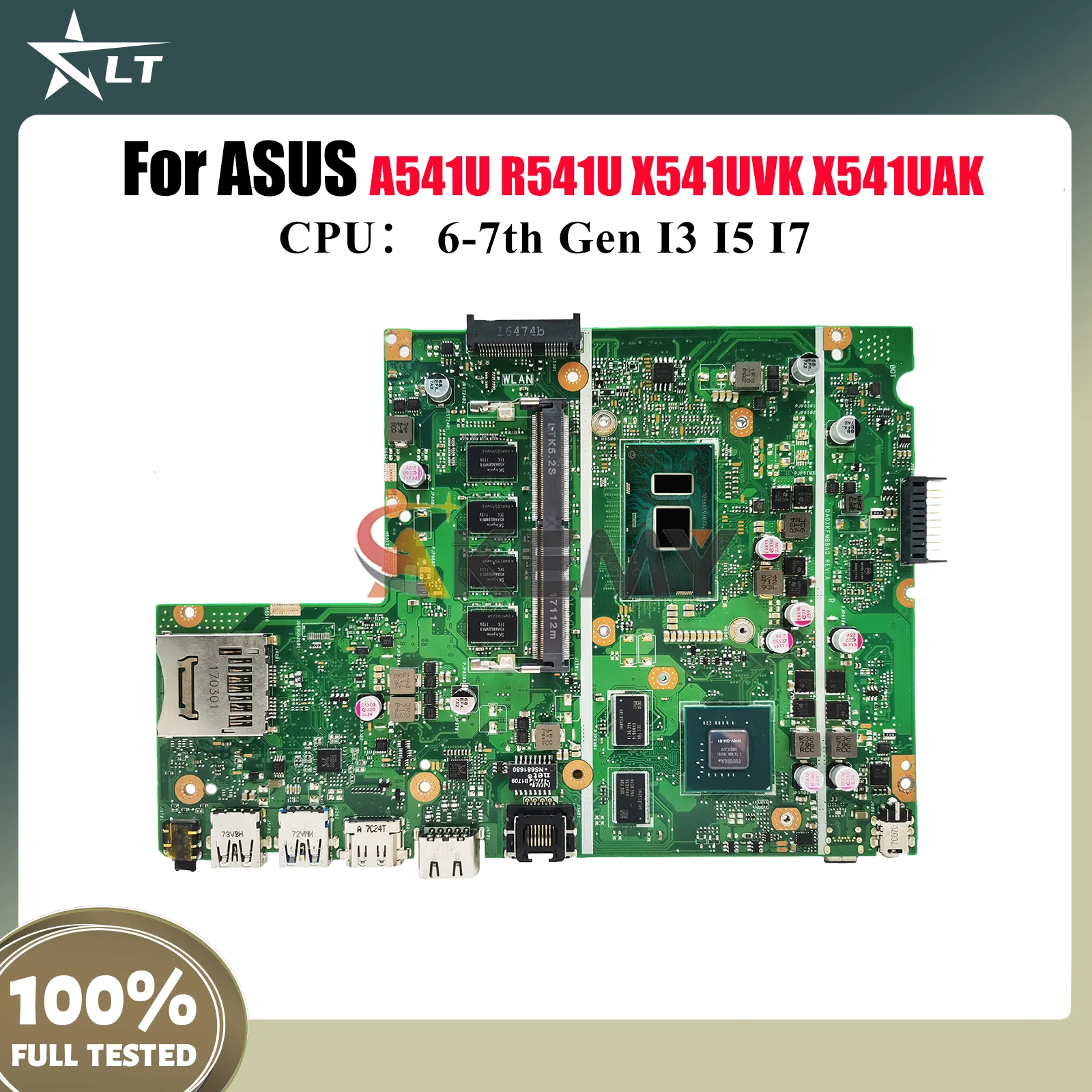 

X541UVK Материнская плата для ноутбука ASUS VivoBook X541UVK X541UAK A541U X541UV F541U R541U X541U X541UJ A541U Материнская плата I3 I5 I7 CPU
