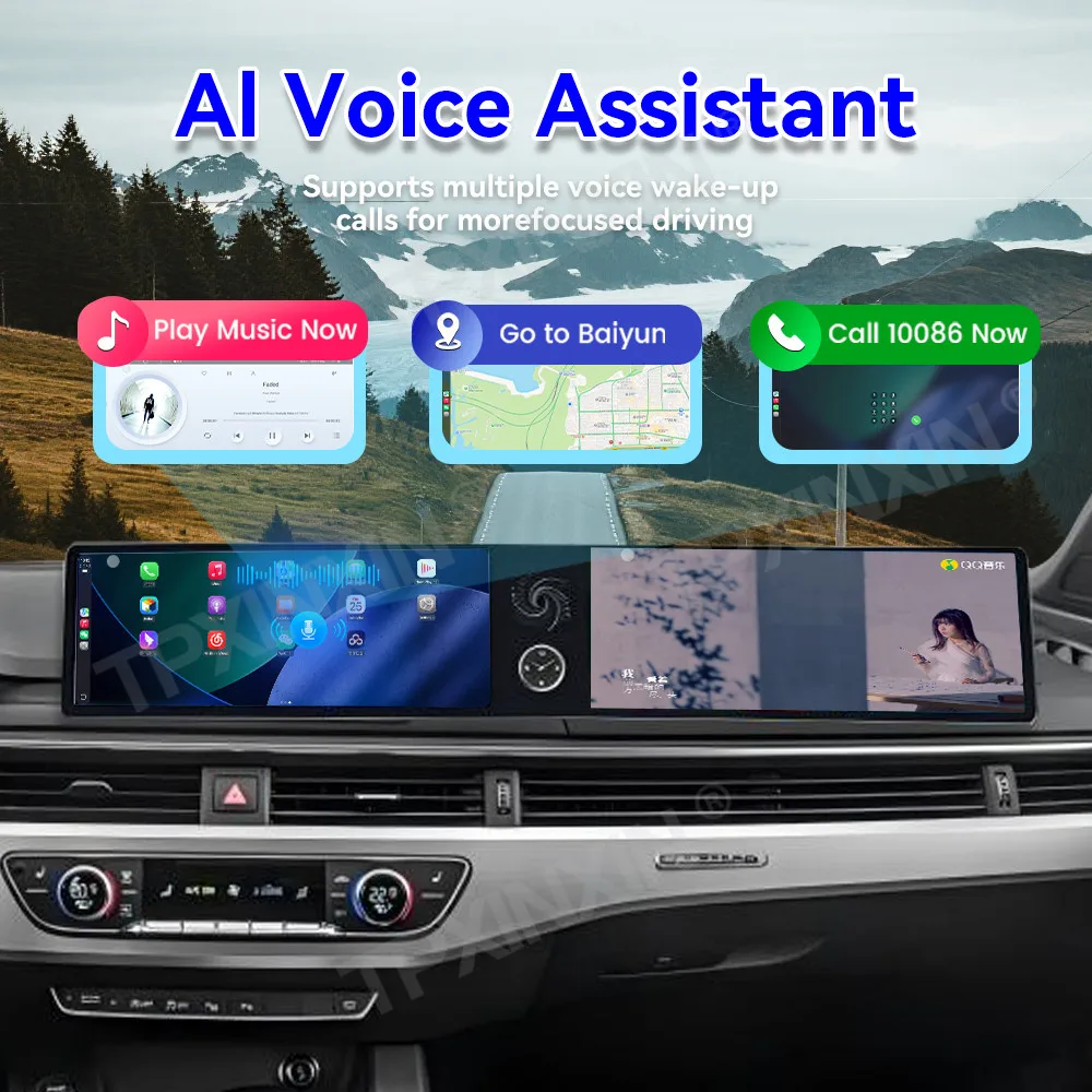 For Audi A4 A4L 2016-2020 Dual 12.3 “ Car Radio Android 13 Upgrade CarPlay HD Screen GPS Navigation Radio dvd player head unit