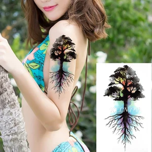 Waterproof Temporary Tattoo Sticker Painted Big Tree Root Creative Fake Tatoo Flash Tatto Arm Body Art for Girl Women Men