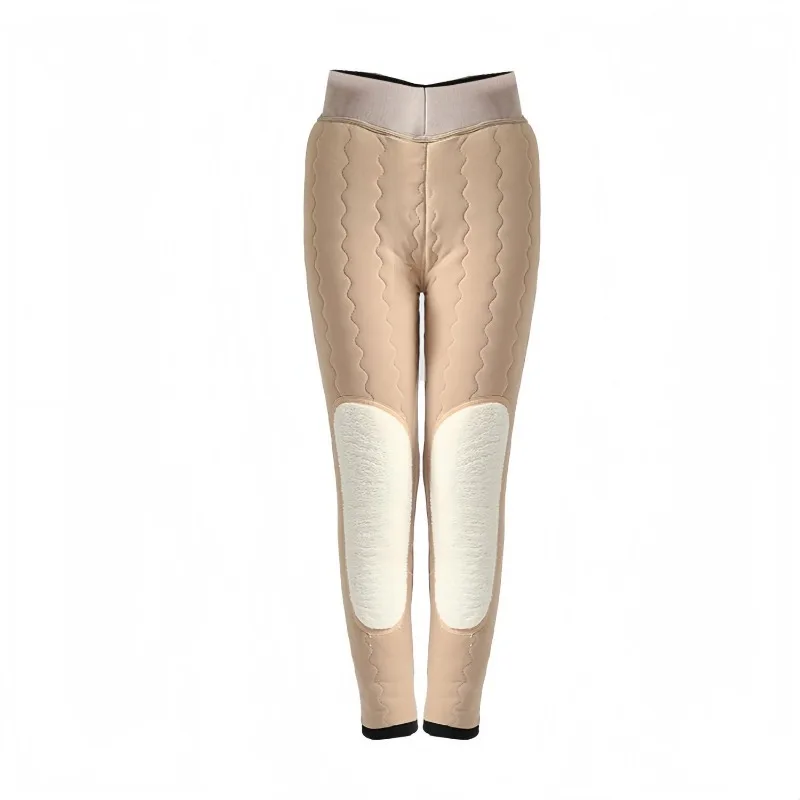 Women's Thickened 2025 Lined High Elasticity Knee Padded Warm Pants High Waist Bottom TT263