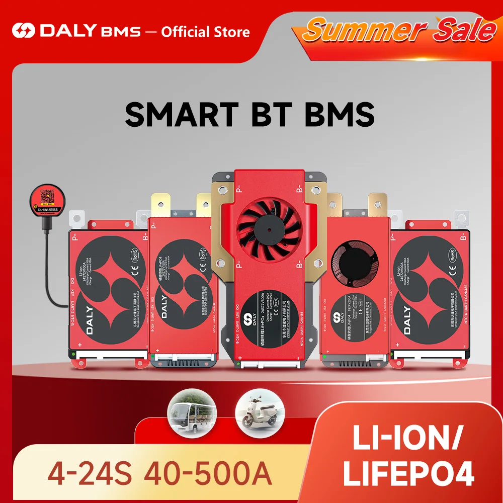 DalyBMS LiFePo4 4S 12V BMS 8S 24S 72V 48V 16S 100A 150A 200A 250A 300A 3.7V Li-Ion BMS 7S 13S 14S 3.2V BMS