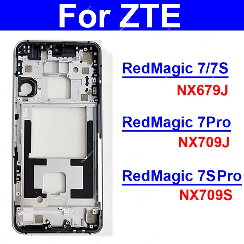 

For ZTE nubia Red Magic 7 Pro 7S Pro NX679J NX709J NX709S Middle Frame Housing LCD Front Frame Holder Middle Housing Cover Case