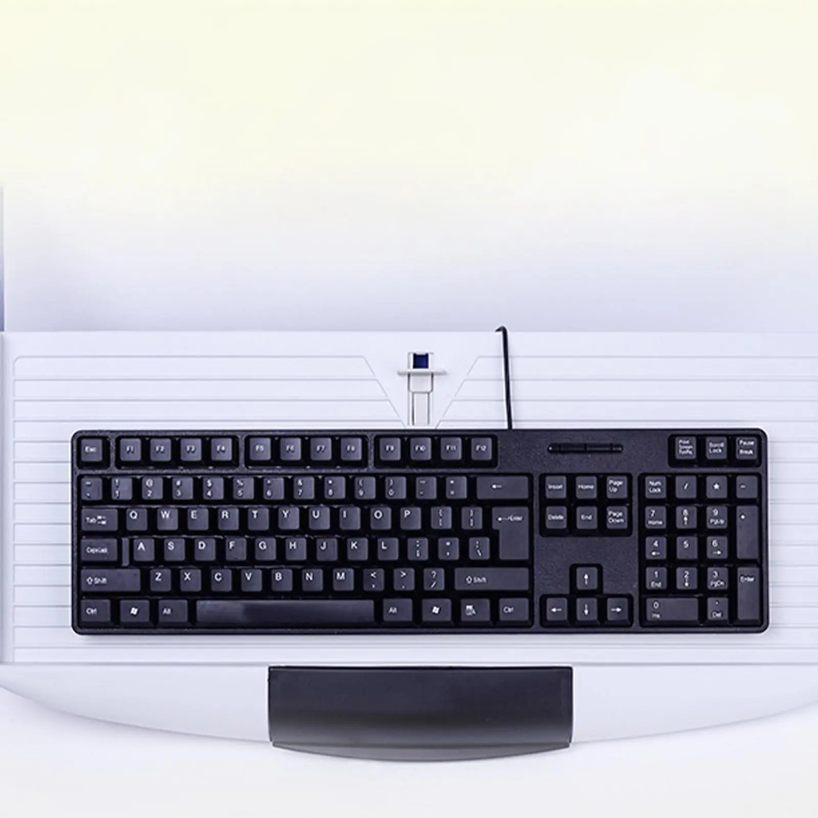 Bandeja para teclado de escritorio, bandeja para teclado debajo del escritorio, organizador de teclado multiusos, bandeja extraíble para teclado para oficina en casa