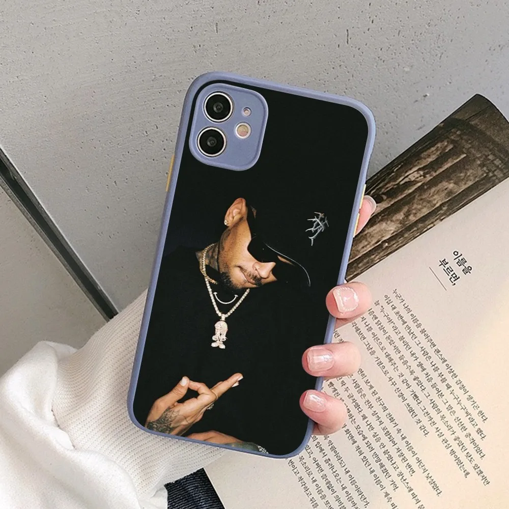 Chris Brown American Rapper Phone Case for iPhone 14 11 12 13 Mini Pro Max 8 7 Plus X XR XS MAX Translucent Matte Cover