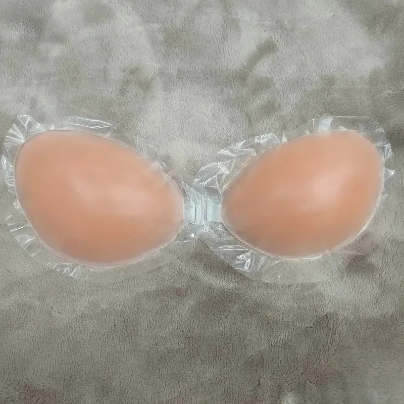Self Adhesive Push Up Bra for Backless Dresses Invisible Sticky Silicone Bra Waterproof Reusable Thick Gel Cups Front Closure