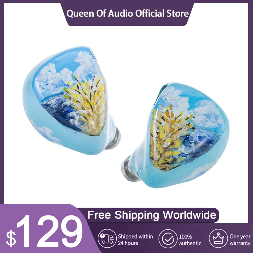

New QoA Cloud Scape In Ear Earphone 1 Dynamic + 1 Planar Earbuds 3.5mm 4.4mm Plug Headphone For HiFi Wired Headset Cable IEMs