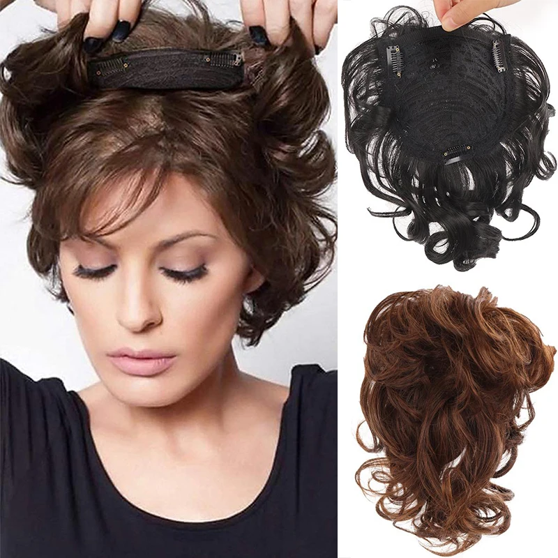 MSTN Synthetic 3D Wig Bangs Hair Piece Invisible Seamless Sea Head Replacement Wig Clip In Bangs Hair Piece Hair Extensions