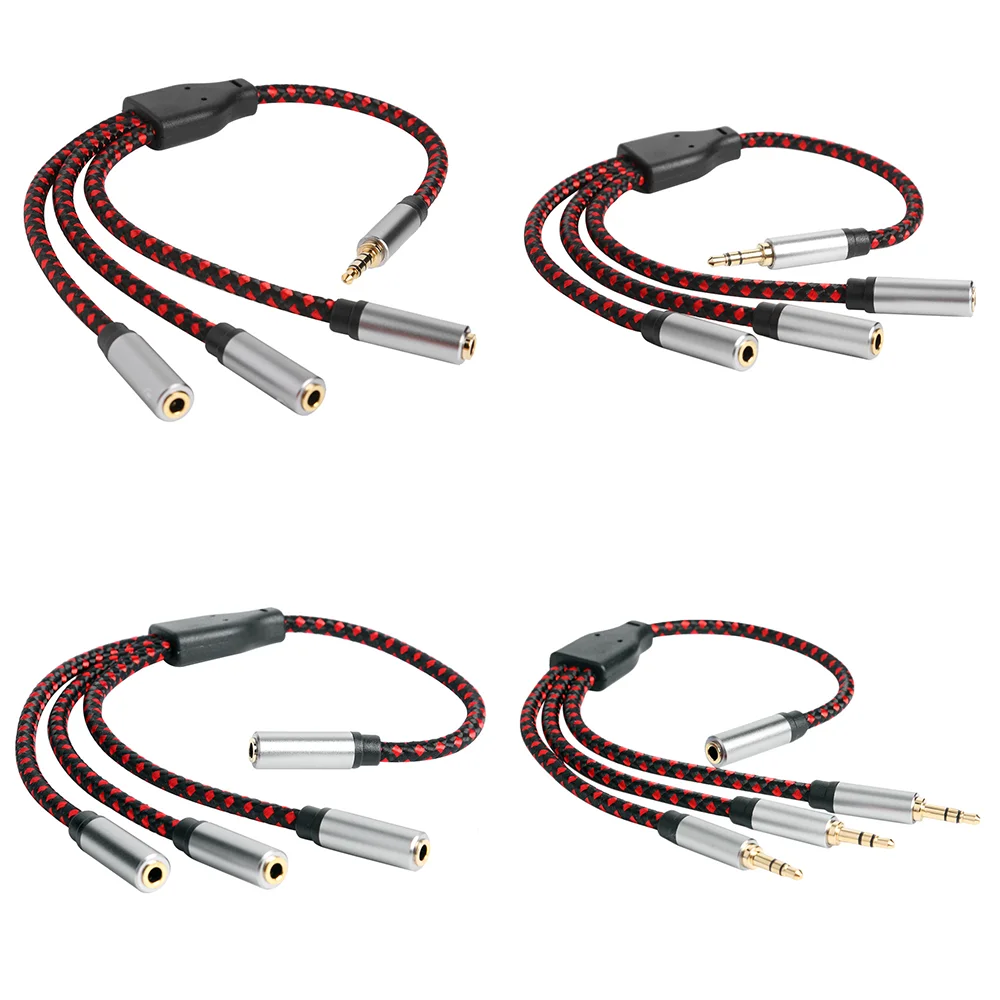 

Headphone Splitter Cable 3.5mm 3 Way Aux Earphone Audio Adapter Triple Stereo Splitter Cable AUX Sharing Cable for TV Phone PS4