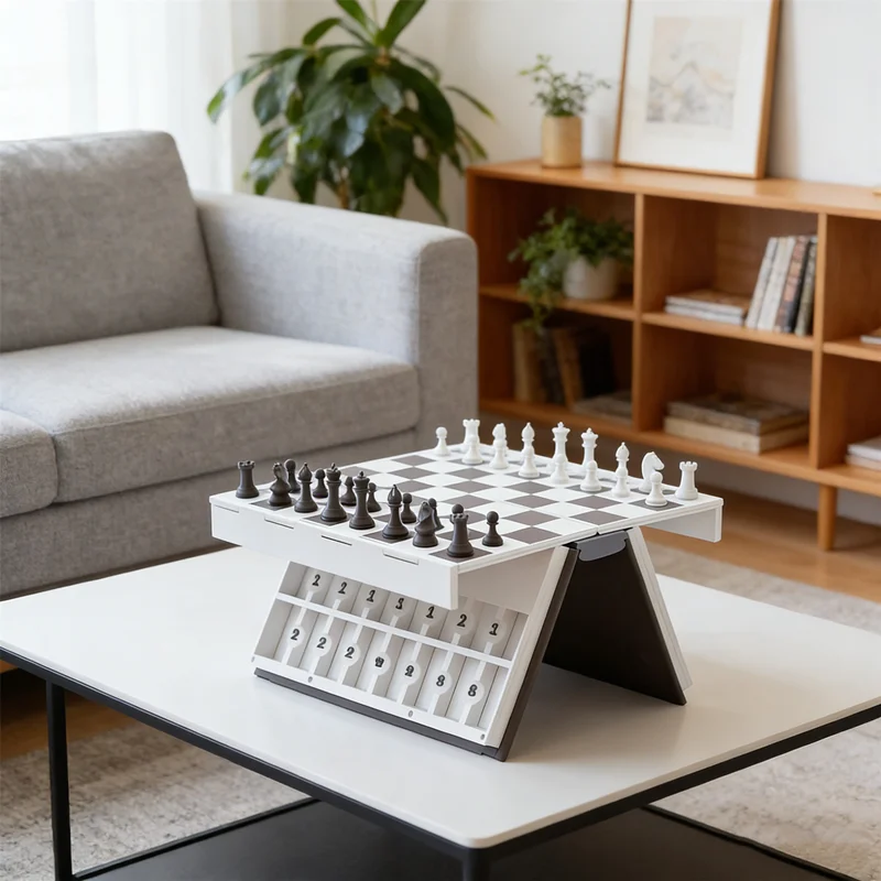 Libro de Ajedrez Impreso en 3D Único, Juego de Ajedrez Compacto y Portátil con Almacenamiento para Libros para Adultos