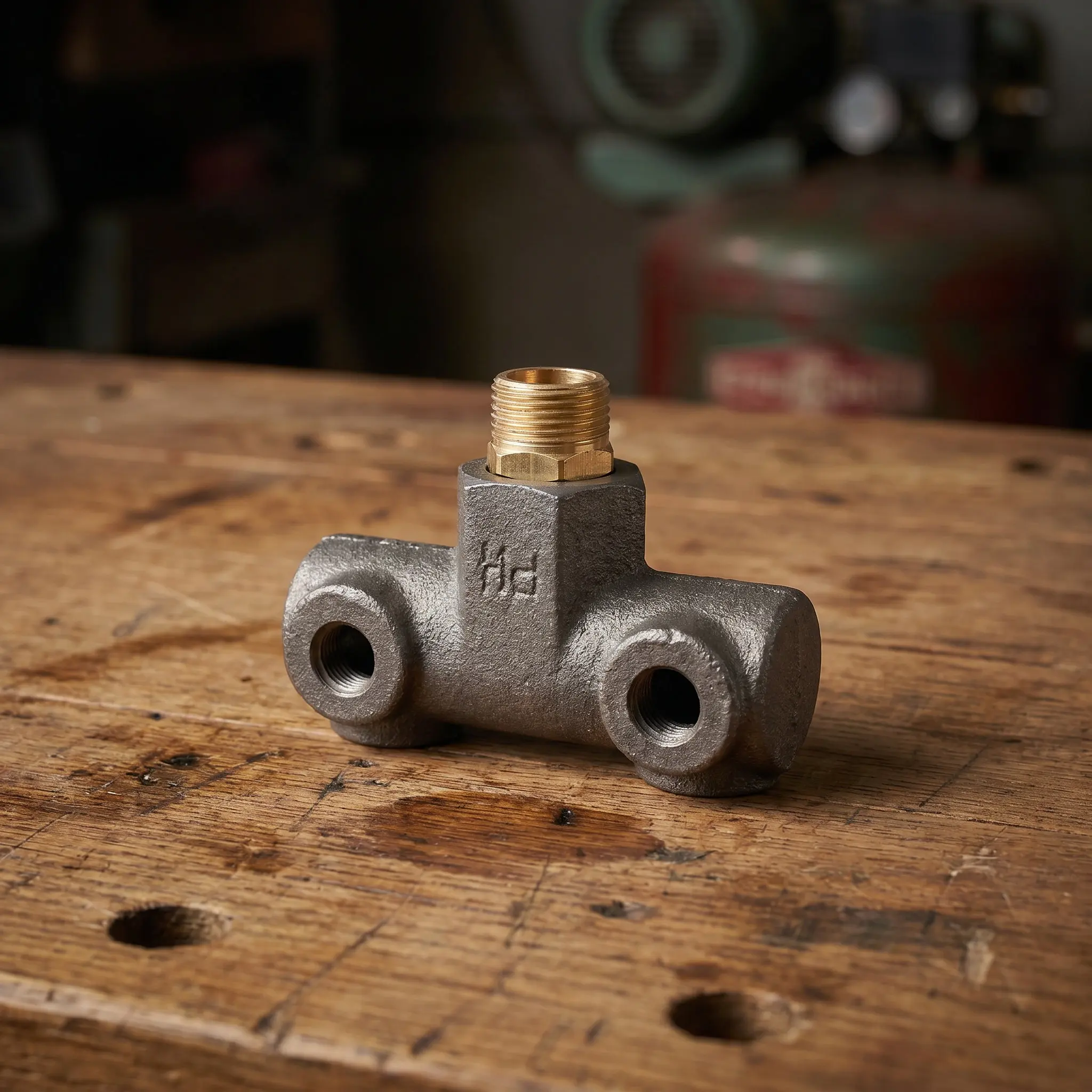 Air Compressor 4-Way Manifold Block Multi-Port Cast Iron Fitting Air Switch Mount Pneumatic Distribution Block Compressor Parts