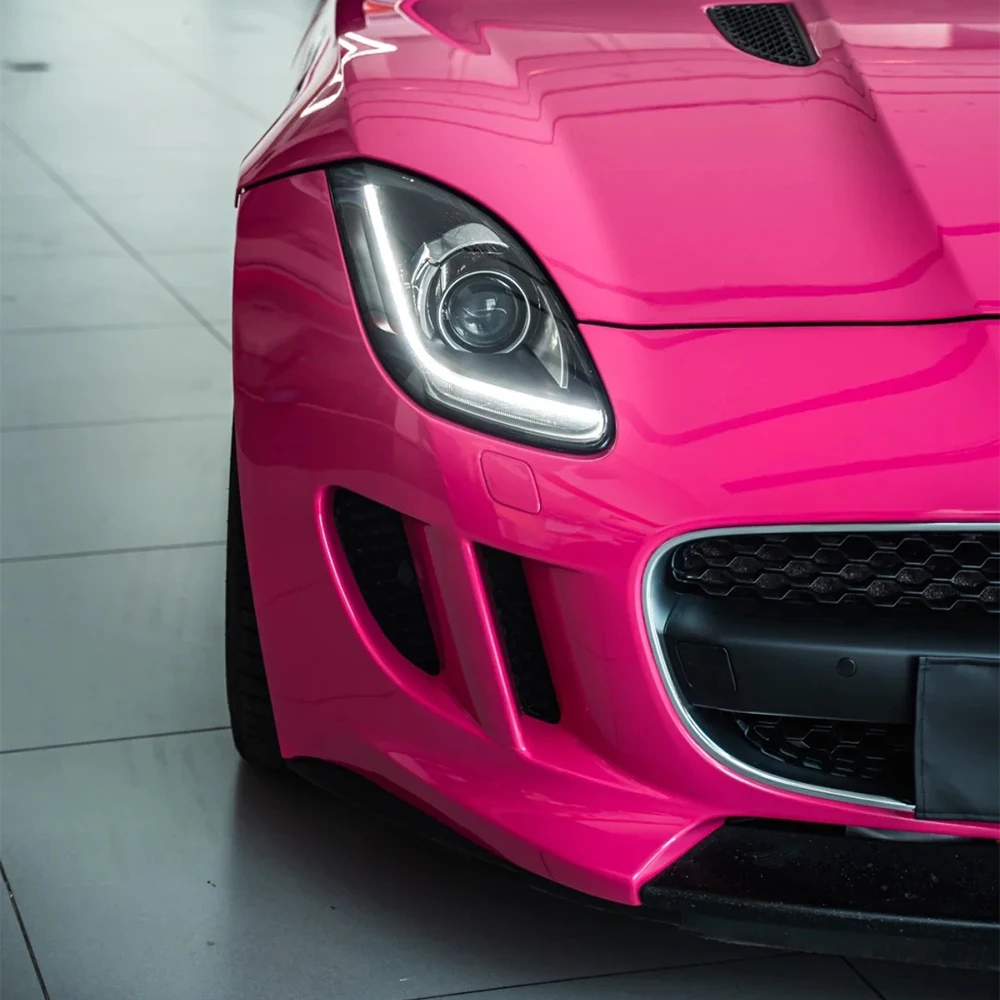 Car Sticker Bright Rose Red Car Wrapping Vinyl Film Bubble Free Sticker Auto Body Self Adhesive Accessories Exterior Decoration