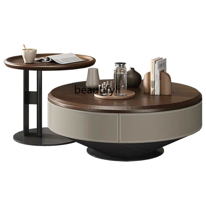 Small Apartment Coffee Table Light Luxury High Sense Living Room   Living Room Home Italian Minimalist round Small Coffee Table