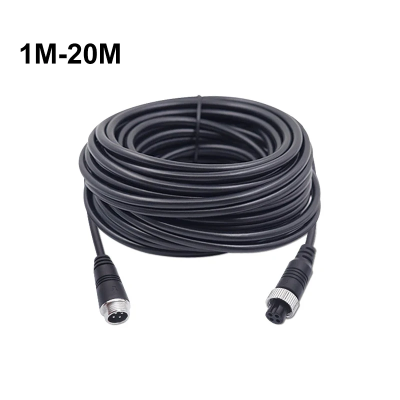 1M 2M 5M 10M 15M 20M 4Pin male to female Aviation car Video Cable Extension connector for CCD Reversing Camera Camper Trailer t1