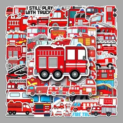 50/100 Sheets of Fun Fire Truck Stickers Kids Birthday Party Baby Shower Gifts Kindergarten Reward Gift Bag Treasure Box Filler