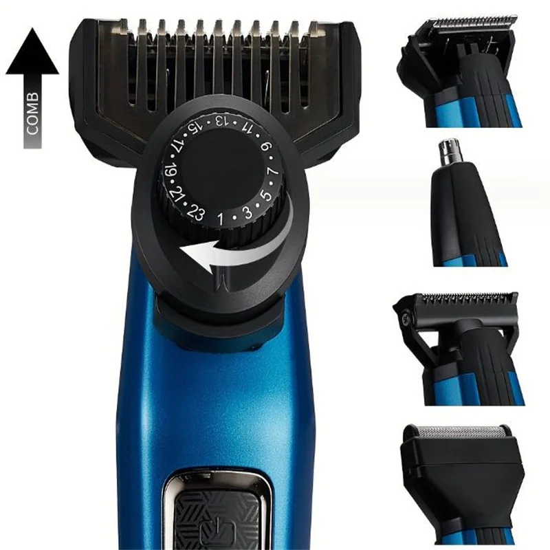 전기 남자 손질 키트 남자를위한 세부 스타일 트리머 얼굴 수염 면도기 코 이발 페이딩 클리퍼 정밀 콧수염 면도기