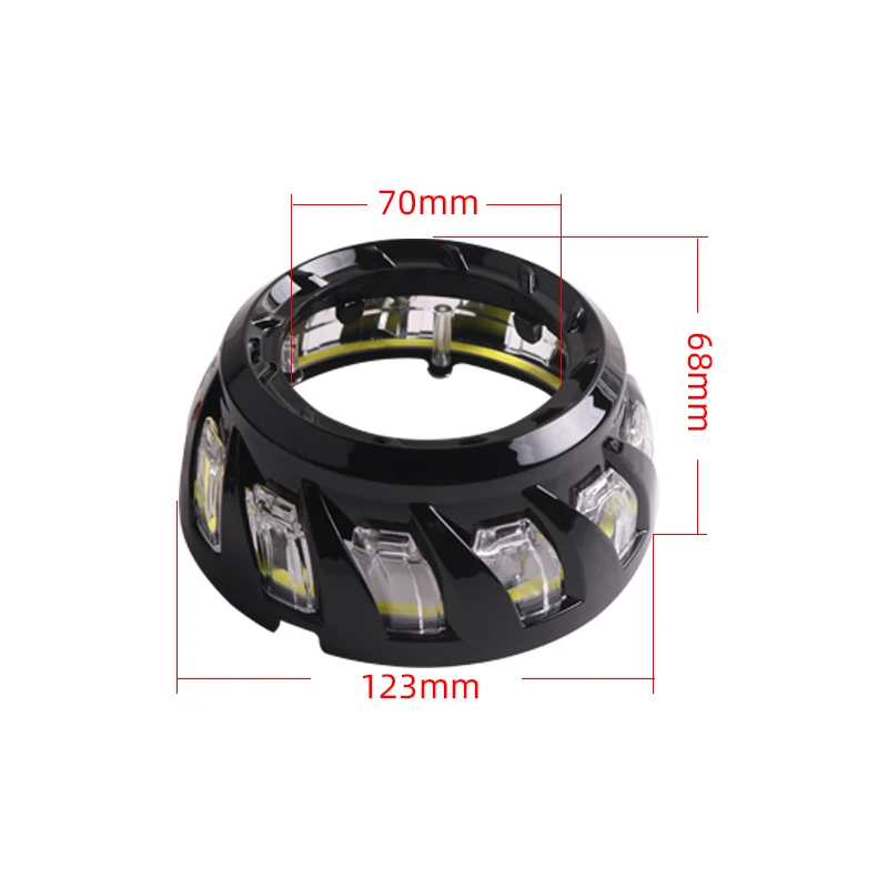 SANVI 3 ''Bianco Ambra Angel Eyes LED DRL Copertura per Hella 3R G5 Indicatori di direzione Lunetta Luci Auto Accessori Retrofit FAI DA TE