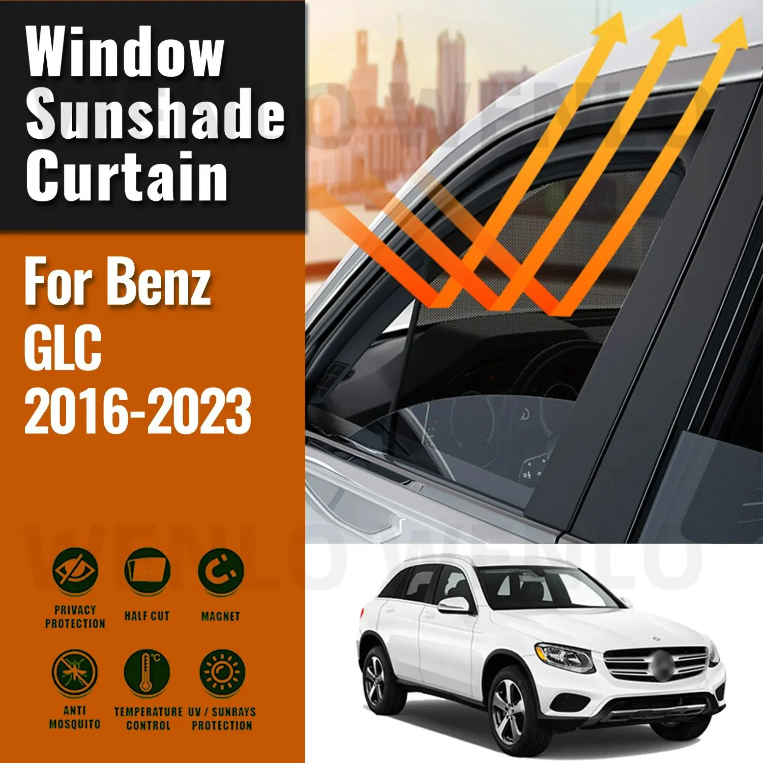 

For Mercedes Benz GLC X253 2016-2022 Car Sunshade Shield Front Windshield Frame Curtain Rear Side Window Sun Shades