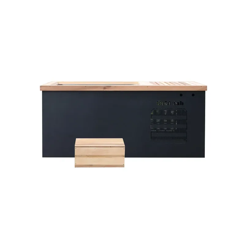 Portable Outdoor Cold Plunge Tub Ergonomic Wooden Design Ice Bath Barrel for Muscle Recovery Post Workout Cooling Shower