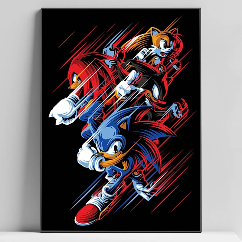 Anime Game S-SonicS Characters Poster Wall Posters Room Decor Home and Decoration Vintage Art Mural Bedroom Decorations Pictures