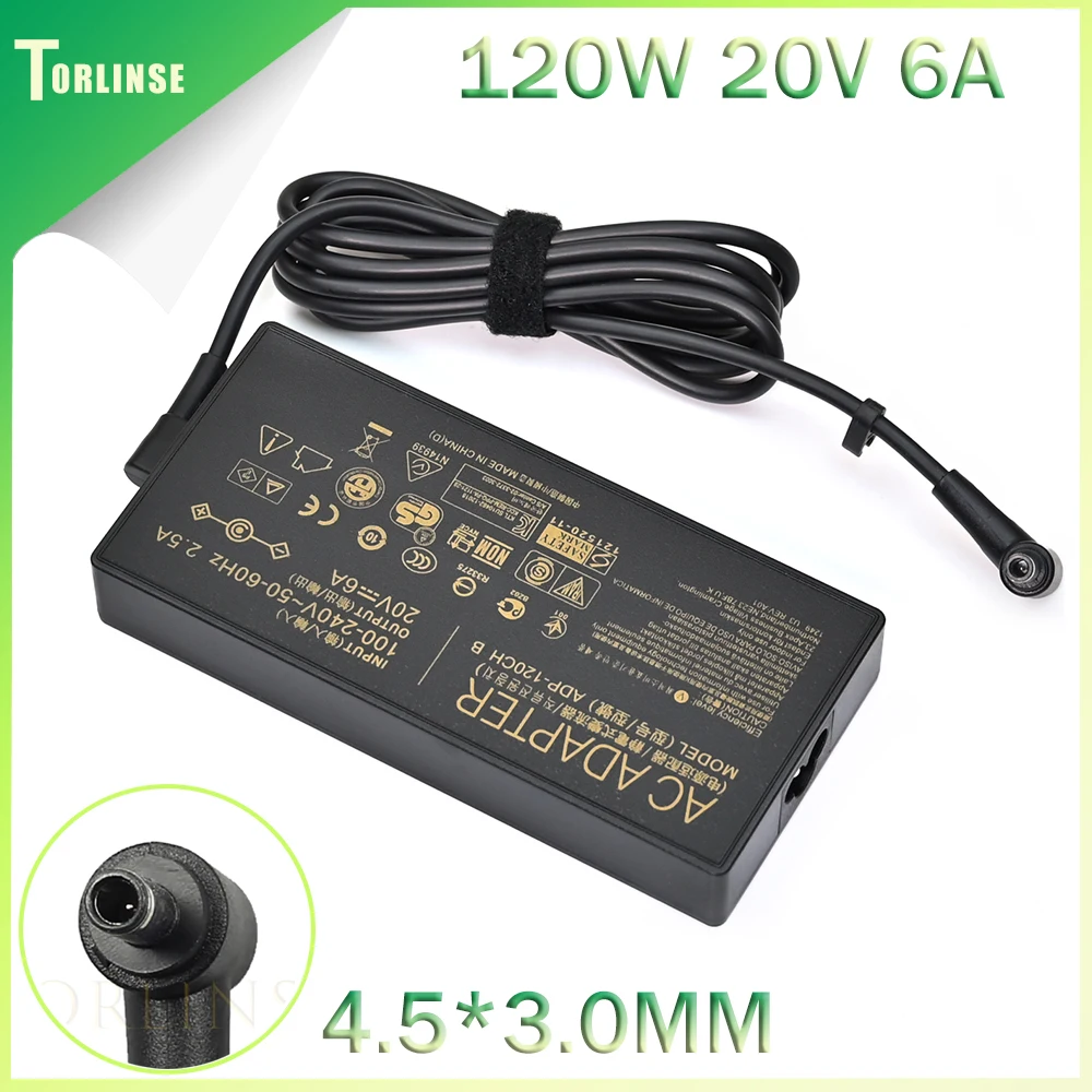 

120W 20V 6A AC Laptop Power Adapter For MSI gf63 gv15 GV15-Thin-11SC GF63 Thin 10 11 12Th Intel core ms-16r5 ms-16r6 ms-16r7