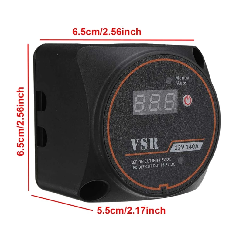 Spanningsgevoelige Split Charge Relais Digitale Display VSR 12V 140A Voor Camper Auto RV Jacht Slimme Batterij Isolator lading