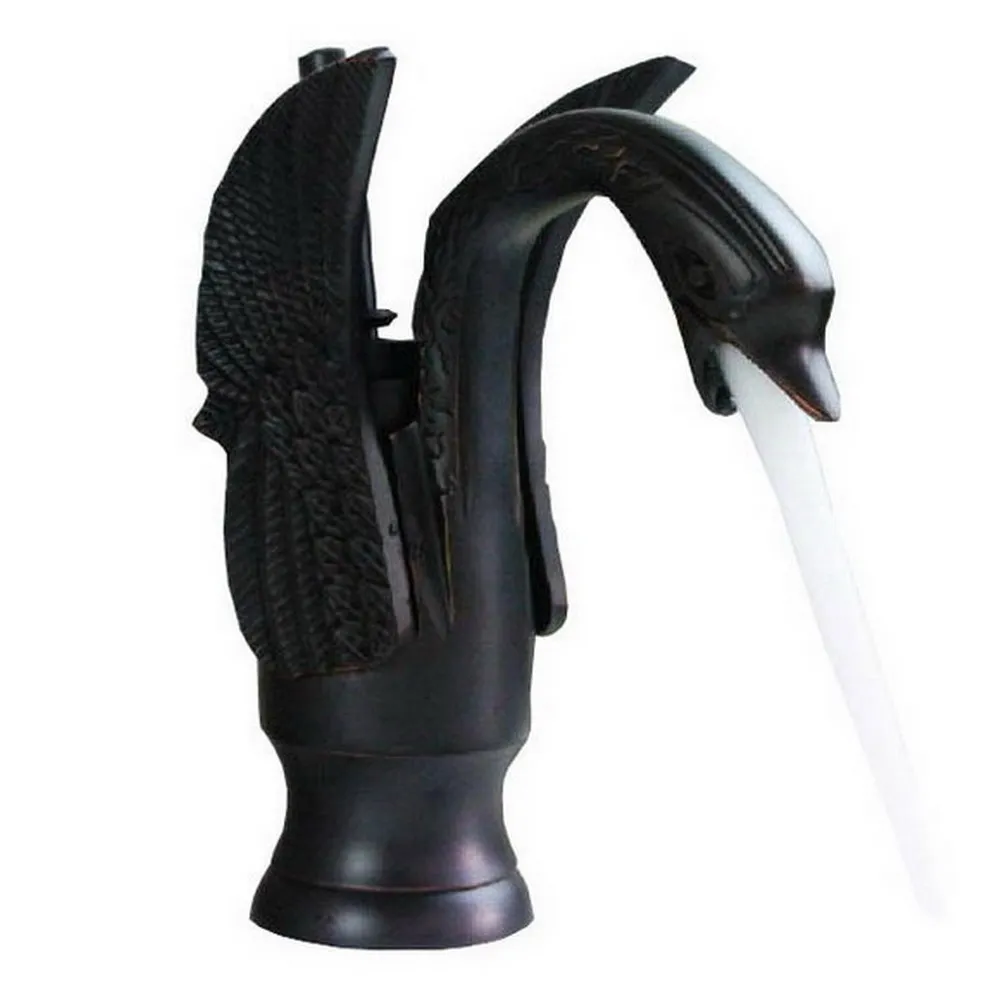 

Swan Shape Bathroom Mixer Faucet Tap Deck Mount One Hole Water Taps Oil Rubbed Bronze Basin Faucet One Handle tnf266