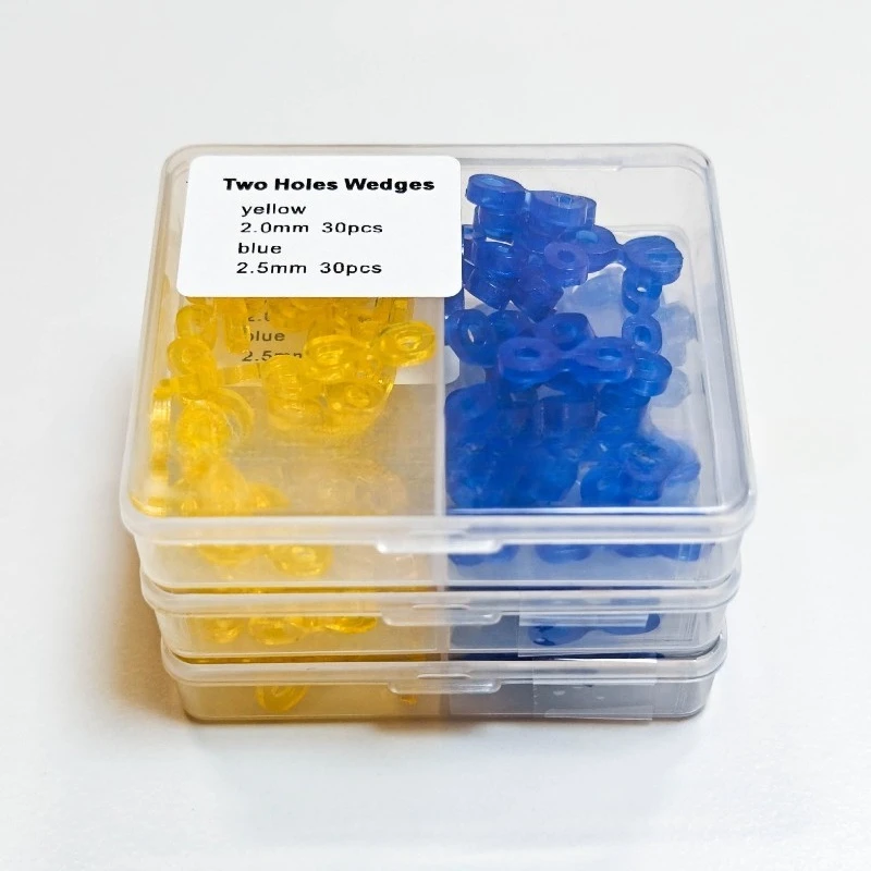 Lab Dual Hole Gap Wedge Elastic Interdental Wedge Dual Color Mixed Packaging, A Total of 60pcs Per Box S