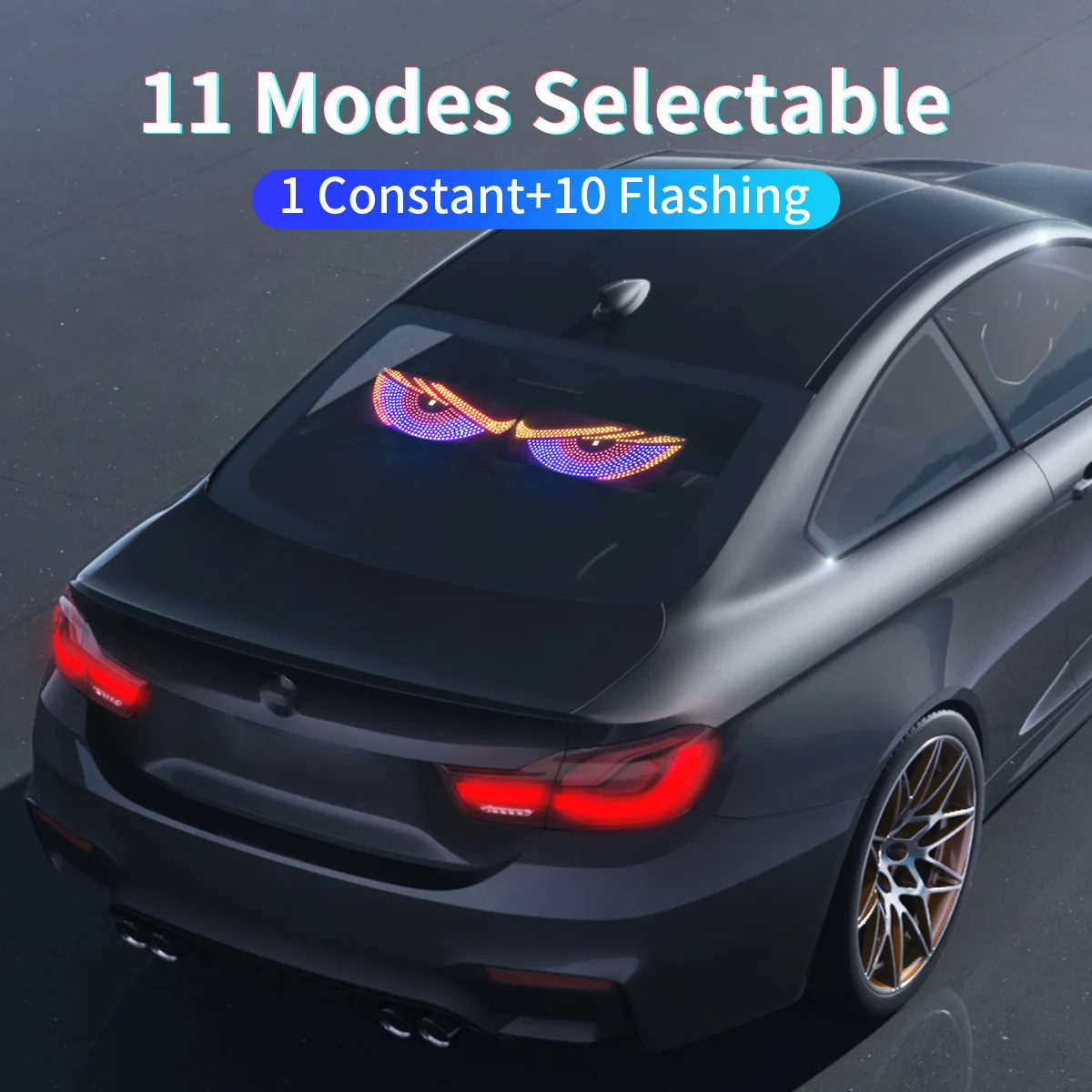 2PCS Devil Eyes Light Car Window Flexible LED Display Screen Matrix Pixel Panel Demon Dynamic Eye Light For Car Truck Windshield