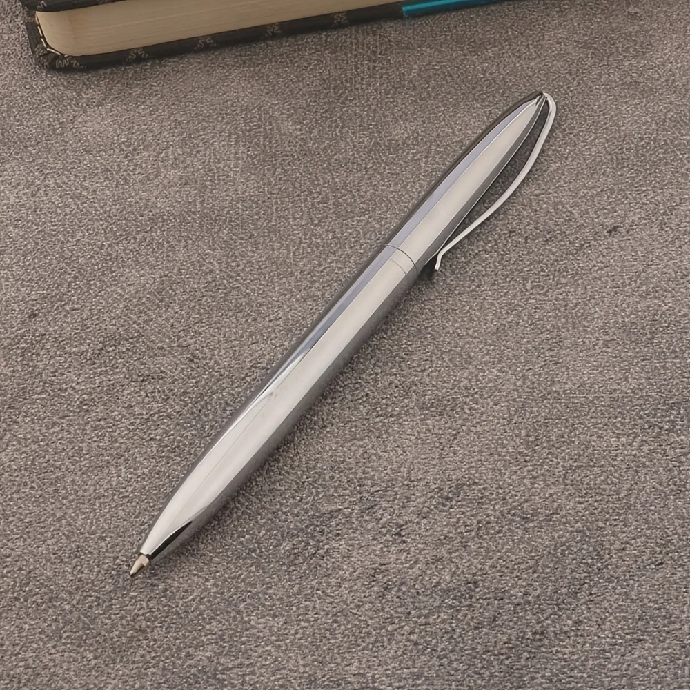 1 PC Metal Ballpoint Pen Rotating Twist Stainless Steel Stationery Office Learning Supplies Writing Gift