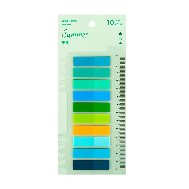 200 Sheets Multi Functional Index Stickers Student Creative Hand Account Ruler Loose Leaf Classification Sticky Notes