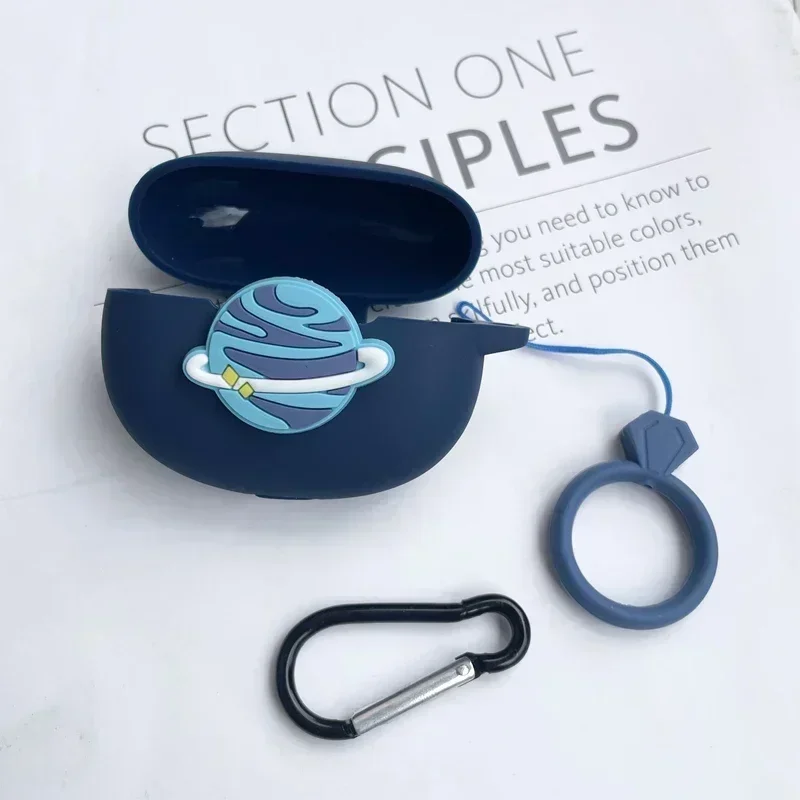 Funda para OPPO Enco X3, funda protectora de silicona anticaída con anillo de astronauta de dibujos animados para auriculares OPPO X3