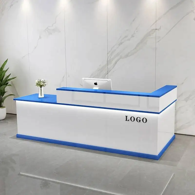

Senior Desk Reception Storage Luxury Modern Beauty Industrial Reception Counter Style Usa Recepcion Mostrador Office Furniture