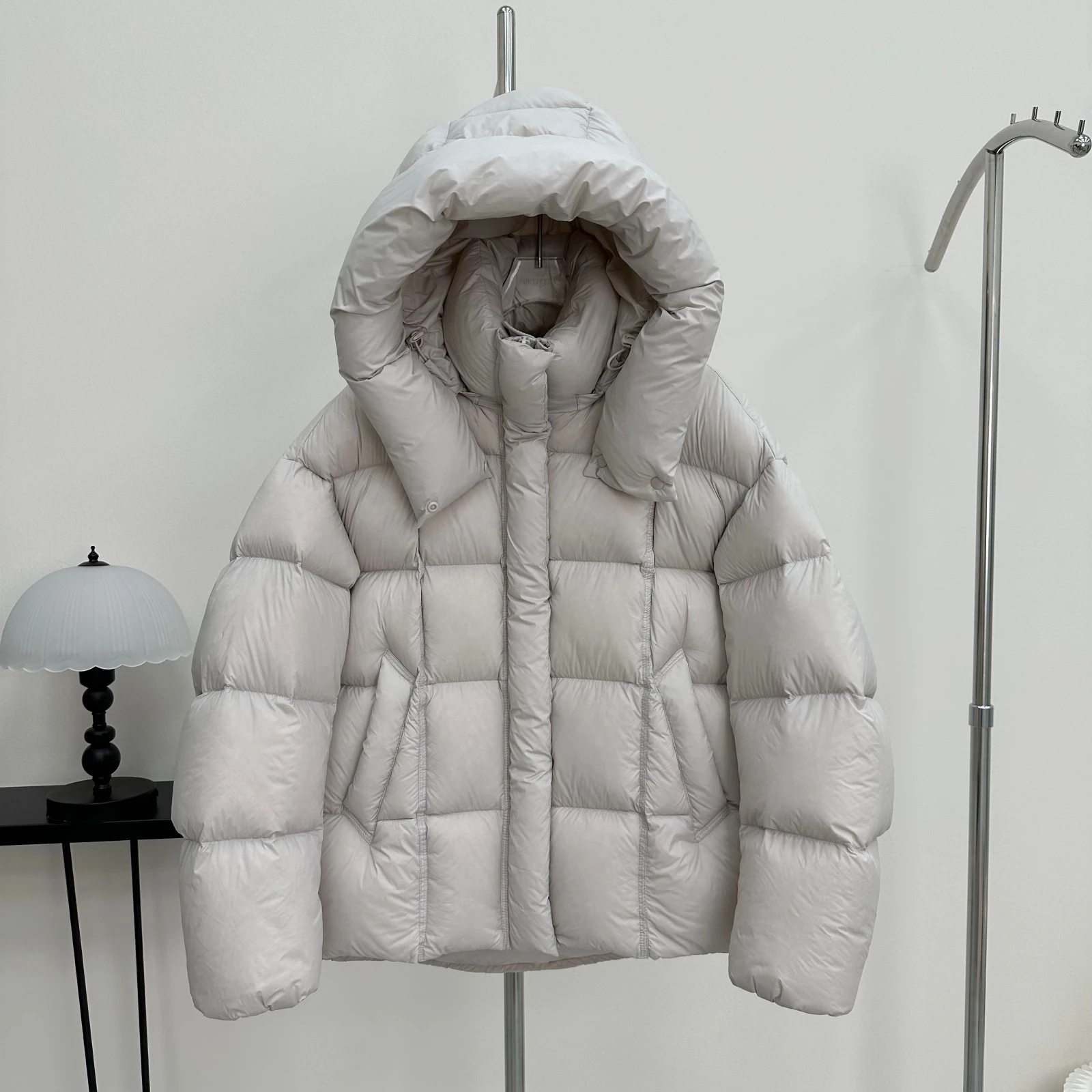 

Solid Color Hooded Down Jackets New Women's 90% White Duck Down Loose Thicken Puffer Coat Simple Versatile Winter Warm Outerwear