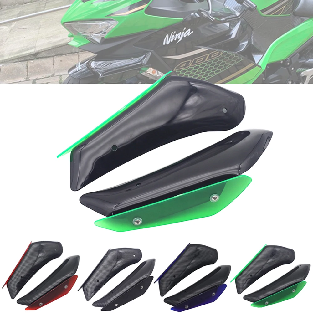 For KAWASAKI NINJA400 NINJA 2018 2019 2020 2021 2022 Motorcycle Fairing Parts Aerodynamic Wing Kit Fixed Winglet Fairing Wing