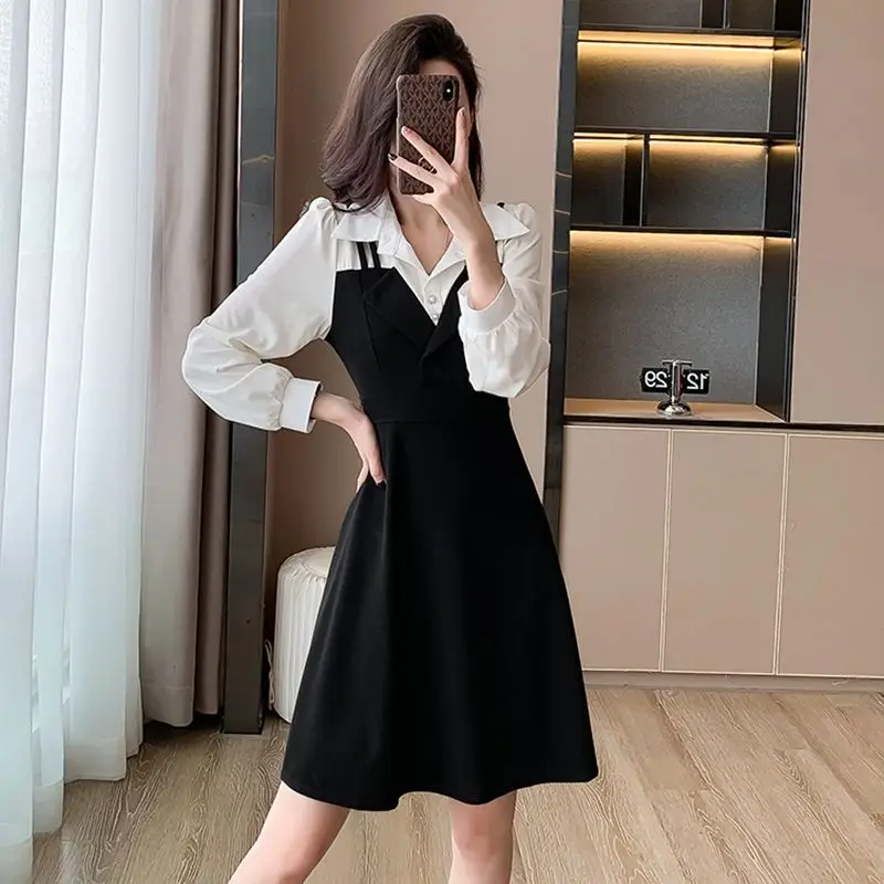Woman Long Sleeve Dress Shirt Harajuku Beach High Quality Luxury Hot Aesthetic A Line Thic Y2k Tshirts Dresses For Women Chiffon