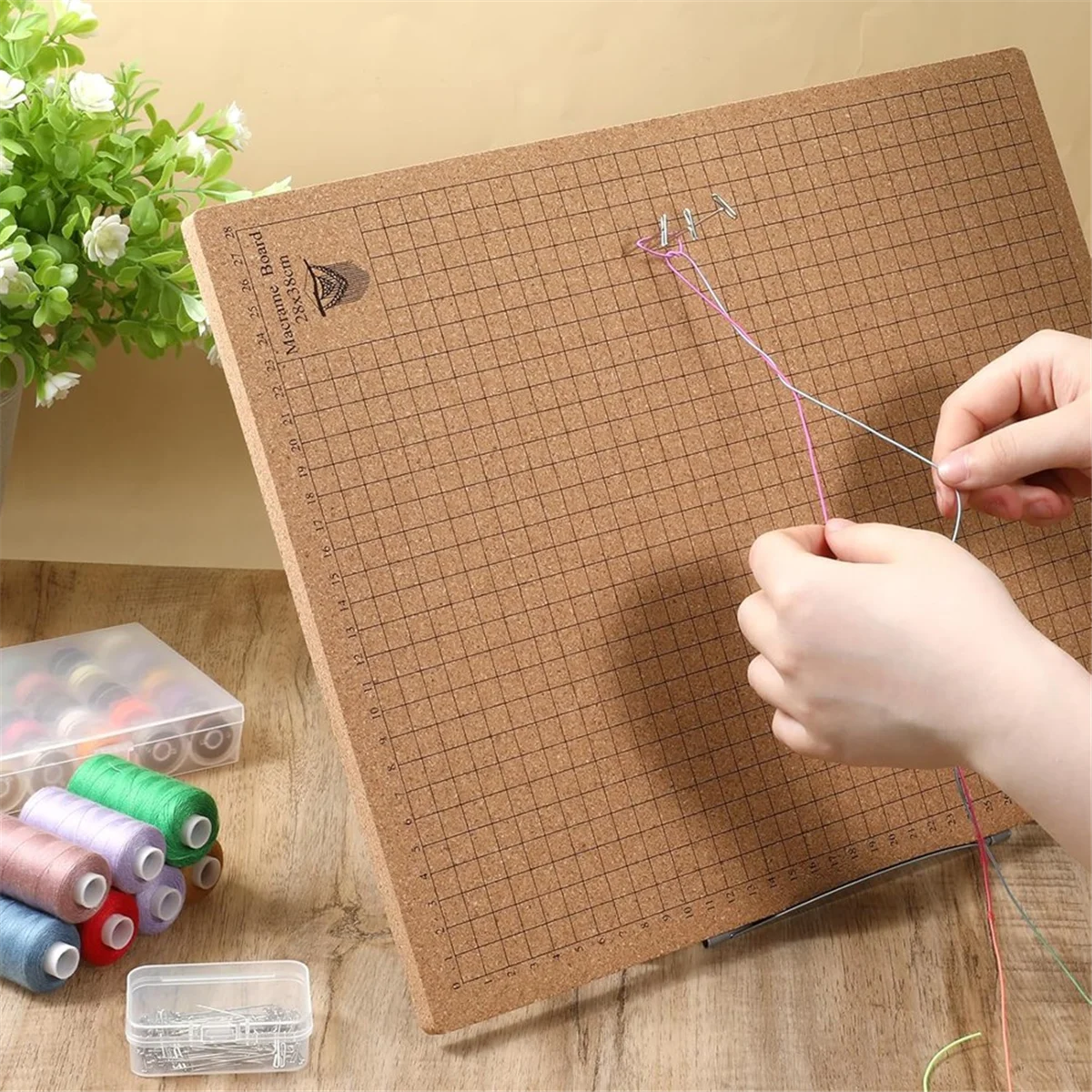 

NEW 104 Pcs Macrame Board, 12x16 Inch Macrame Board and Pins Kit with Metal Adjustable Holder,for Braiding Cording Bracelet
