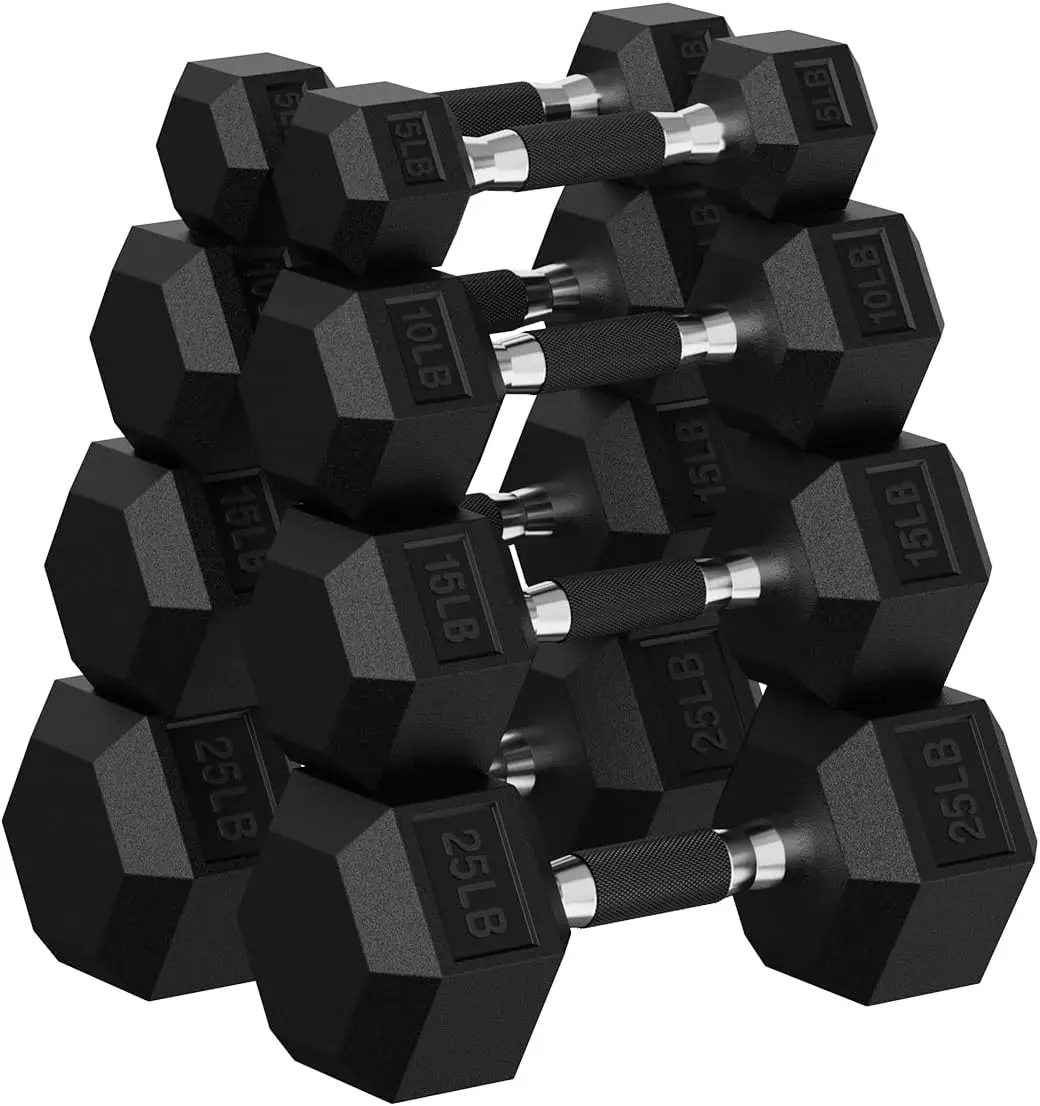 

Набор гантелей для домашних тренировок, обрезиненные, без указания цвета, с нескользящей ручкой, широкий диапазон весов