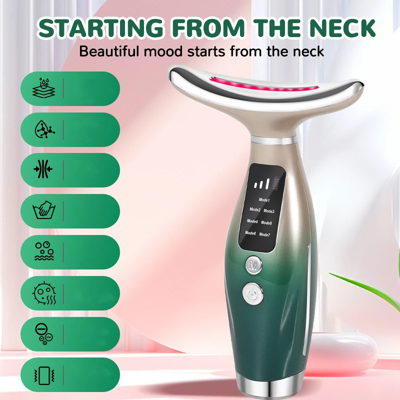 CMH EMS Microcurrent Chin Lifting Face Neck Beauty Device LED Photon Firming Rejuvenation Anti Wrinkle Skin Care Facial Massager