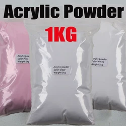 1KG Professional EMA White Clear Pink Acrylic Powder 3-Colors Nude Pink Extension Builder Powder DIY Bulk Acrylic Crystal Powder