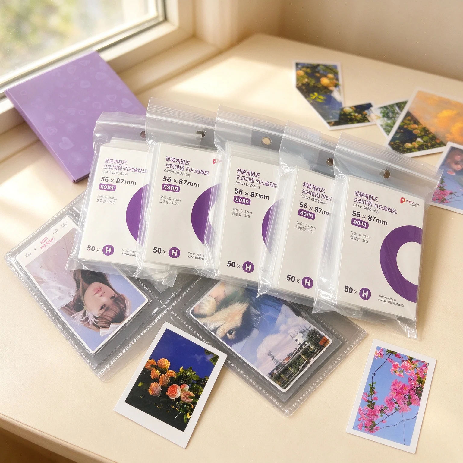 50Pcs 80x120mm Hard Card Sleeves Thick Trading Card Protectors Acid-Free PVC-Free 0.10mm Clear Anti-Bend for Binder Storage