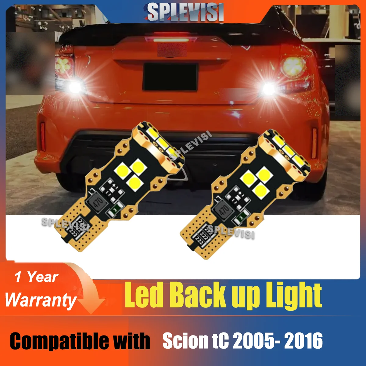 

T15 921 Reverse Light Bulb Kit HID Xenon White 6000K For Scion tC 2005 2006 2007 2008 2009 2010 2011 2012 2013 2014 2015 2016