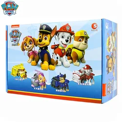 4PCS/SET Original Box 100% Genuine Paw Patrol Chase Marshall Skye Rubble Super Pups Pull Back Toy vehicles Kids Birthday Gift